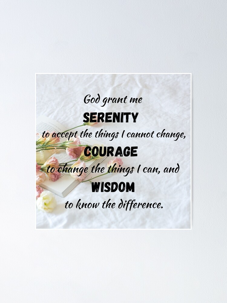 Serenity Prayer | Catholic Christian Prayer | Blessed | Pink Roses  Background | Peace Maker | Gift