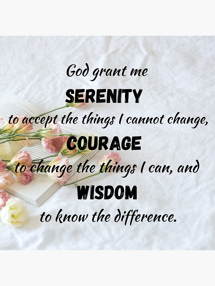 "Serenity Prayer Catholic Christian Prayer Blessed Pink Roses