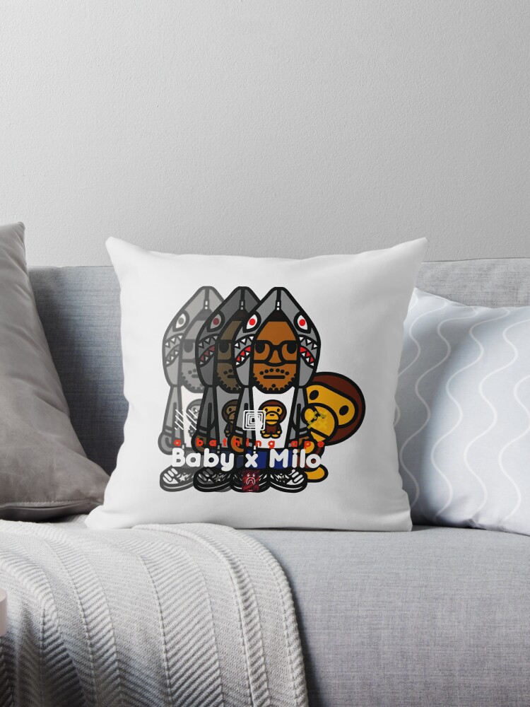 Neon Bape White Throw Pillow for Sale by SelahBeats