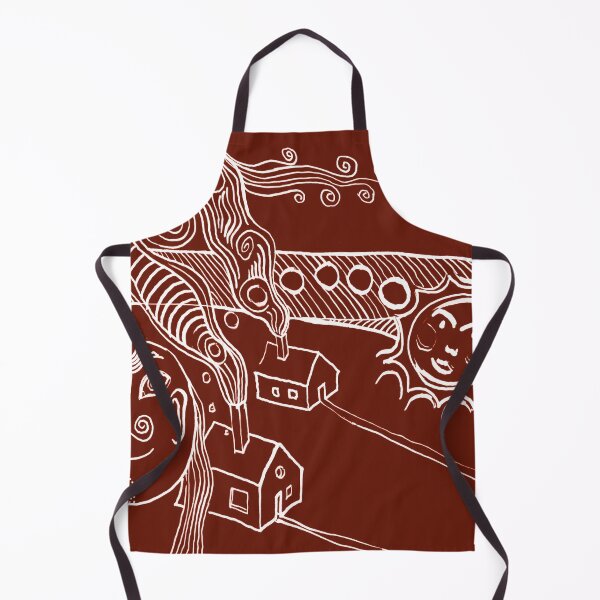 Item preview, the sun and the moon descended on the village in brown designed and sold by Istvan Ocztos.