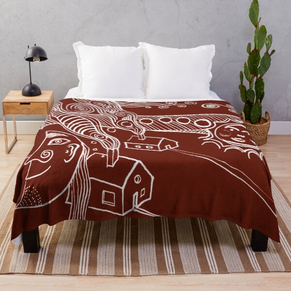 Item preview, the sun and the moon descended on the village in brown designed and sold by Istvan Ocztos.