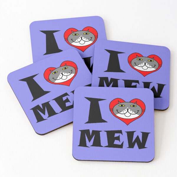 Item preview, I HEART MEW - GREY TUXEDO CAT designed and sold by RawSunArt.