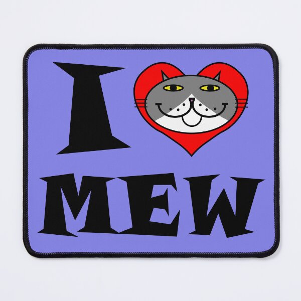 Item preview, I HEART MEW - GREY TUXEDO CAT designed and sold by RawSunArt.