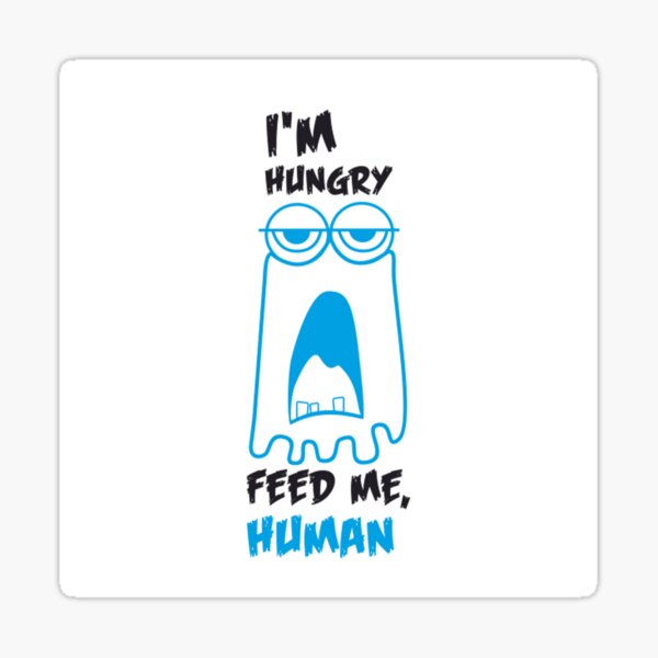 Hungry Monster Cartoon Sticker