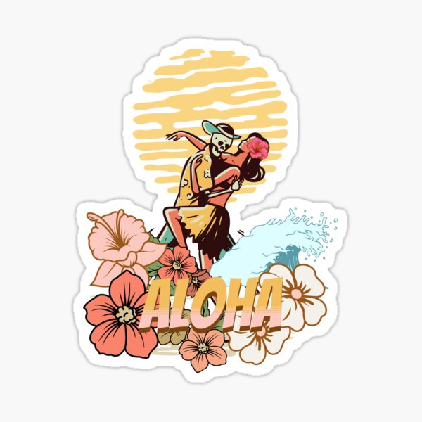 Item preview, Aloha Hawaiian Dancing Skeleton designed and sold by D-and-O.