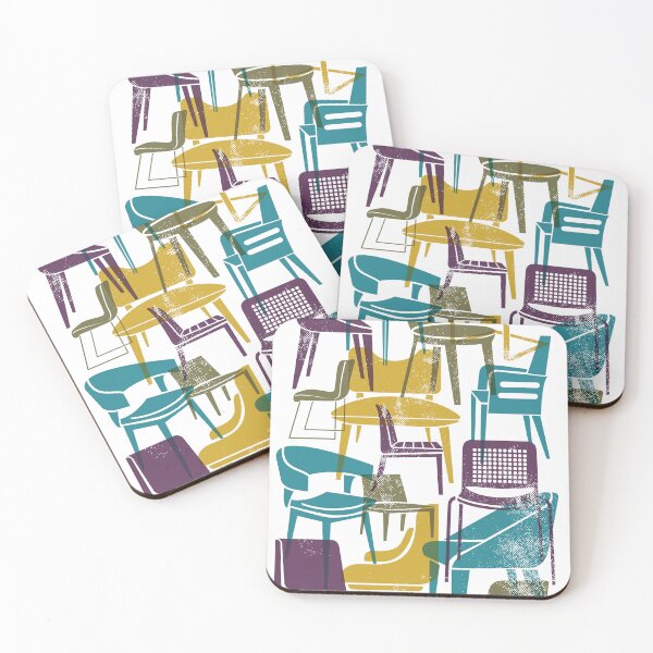 Item preview, Mid-Century Modern Chairs in Overlapping colors GTYP designed and sold by moosemtndesign.