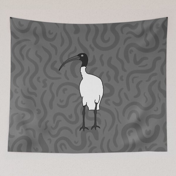 Item preview, Bin Chicken Squiggly Art on Grey designed and sold by Digitaldingo.