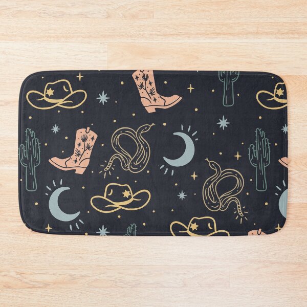 Item preview, HOWDY HOWDY HOWDY YALL | Western Pattern Cowgirl Rodeo Prick Cowboy Boot Cowgirl Hat Moon Stars Desert Night | Navy Blue Background designed and sold by PEARROT.