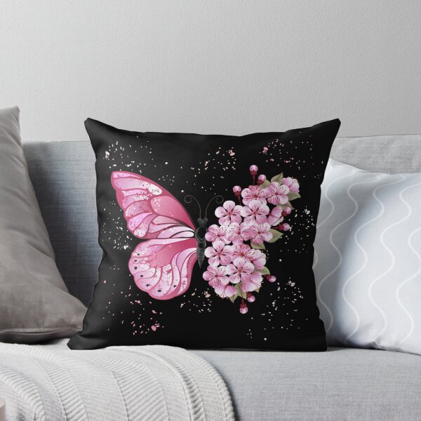 Item preview, Pink Butterfly Flower Pink Sparkles Art - Garden Design designed and sold by CreativNode.