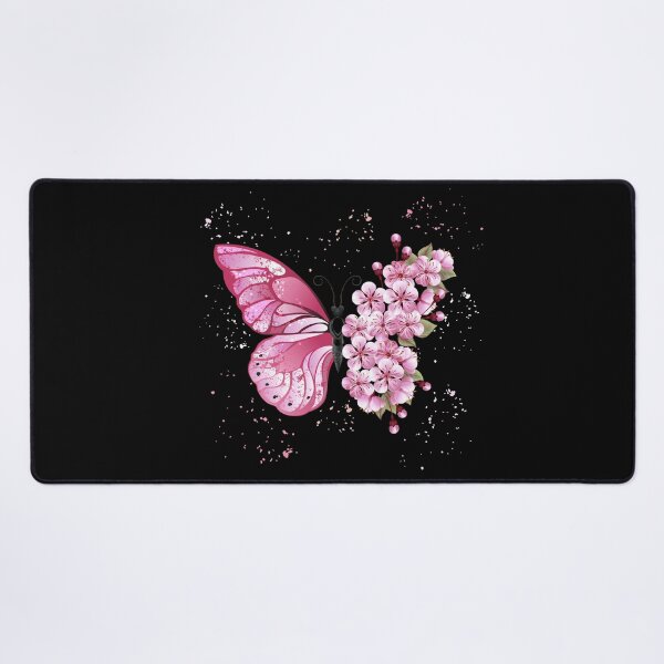 Item preview, Pink Butterfly Flower Pink Sparkles Art - Garden Design designed and sold by CreativNode.