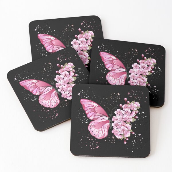 Item preview, Pink Butterfly Flower Pink Sparkles Art - Garden Design designed and sold by CreativNode.