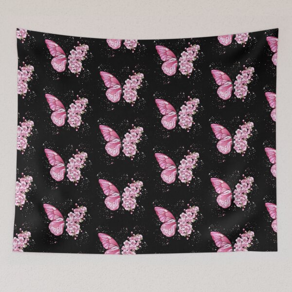 Item preview, Pink Butterfly Flower Pink Sparkles Art - Garden Design designed and sold by CreativNode.