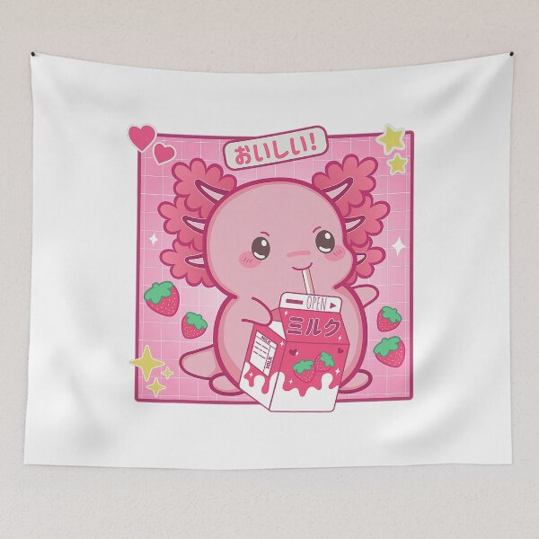 Item preview, Kawaii Axolotl Strawberry Milk Shake Carton | Japanese Anime Lovers Kids designed and sold by Tamer ⭐⭐⭐⭐⭐.