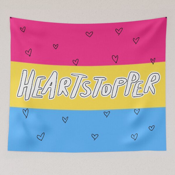 Item preview, heartstopper logo, pansexual pride flag designed and sold by Diygurugirl.