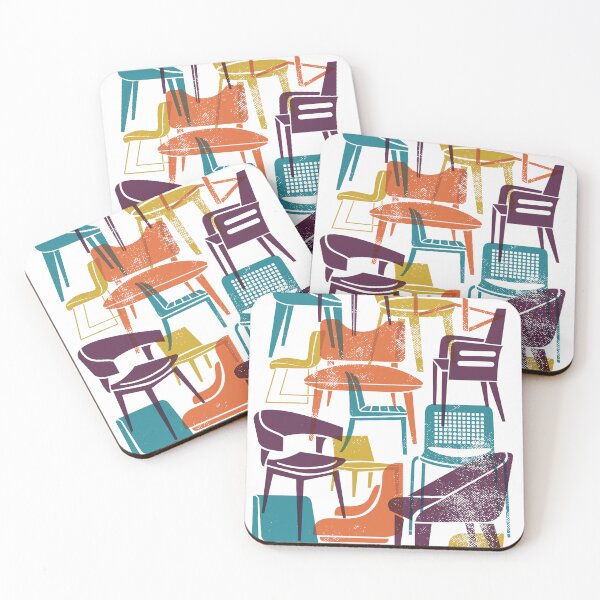 Item preview, Mid-Century Modern Chairs in Overlapping Bright MCM Colors designed and sold by moosemtndesign.