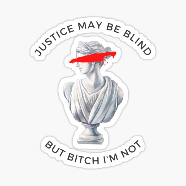 Vista previa del artículo con la obra «La justicia es ciega», diseñado y vendido por Ayvavalentine.