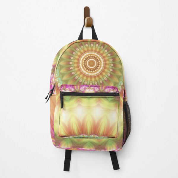 Item preview, Beauty Mandala 01 in Pink, Yellow, Green and White designed and sold by Kelly Dietrich Mandala & Fractal Art.