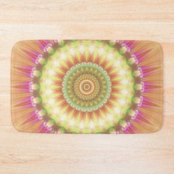 Item preview, Beauty Mandala 01 in Pink, Yellow, Green and White designed and sold by Kelly Dietrich Mandala & Fractal Art.