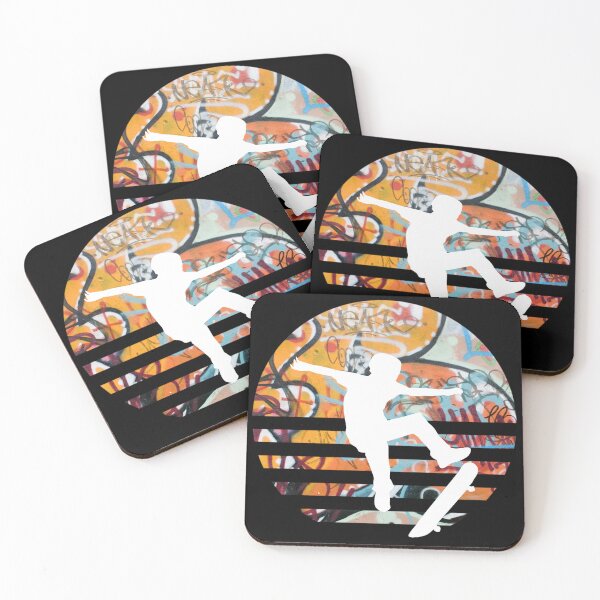 Item preview, Cool Skateboarder orange and blue grafitti retro sunset summer designed and sold by Zevy-Darling.