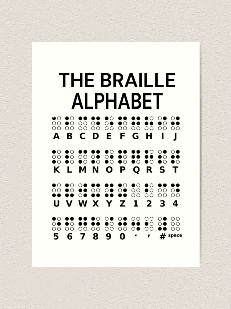 "Braille Alphabet Poster For Teachers And Kids" Art Print for Sale by Teetans | Redbubble