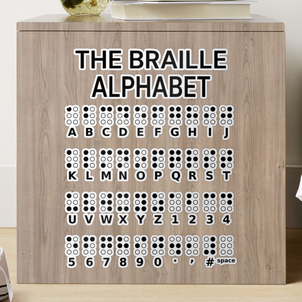 Braille Alphabet Poster For Teachers And Kids Sticker for Sale by Teetans