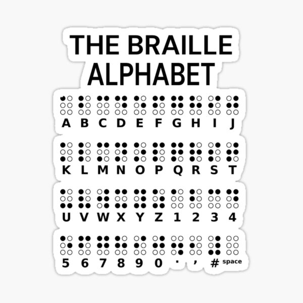 Braille Alphabet Poster For Teachers And Kids Sticker for Sale by Teetans