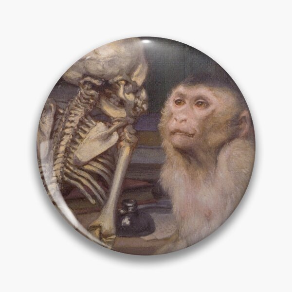Item preview, Monkey before skeleton, by Gabriel von Max  designed and sold by TeeARTHY.