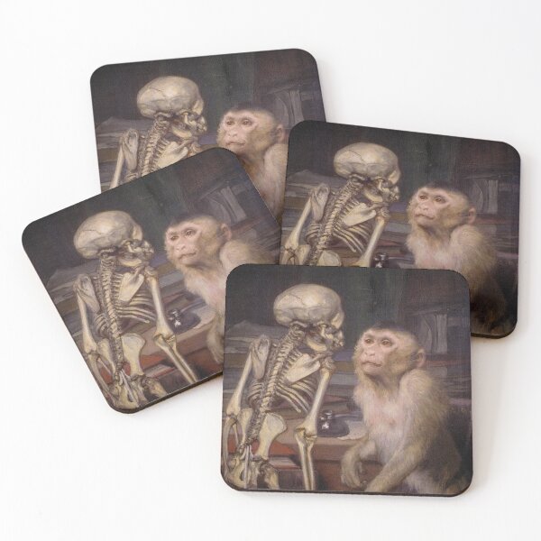 Item preview, Monkey before skeleton, by Gabriel von Max  designed and sold by TeeARTHY.