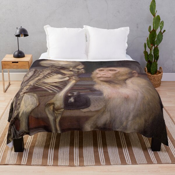Item preview, Monkey before skeleton, by Gabriel von Max  designed and sold by TeeARTHY.