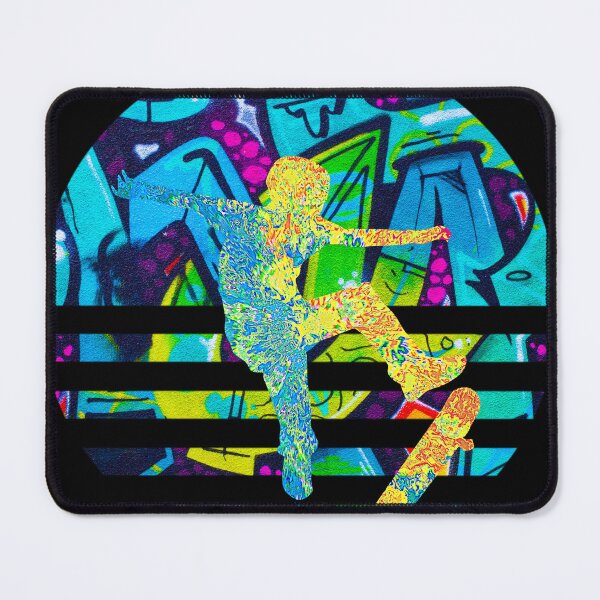 Item preview, Cool Skateboarder blue and green graffiti retro sunset summer designed and sold by Zevy-Darling.