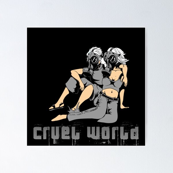 Vista previa del artículo con la obra «Mundo cruel», diseñado y vendido por pat227jc.