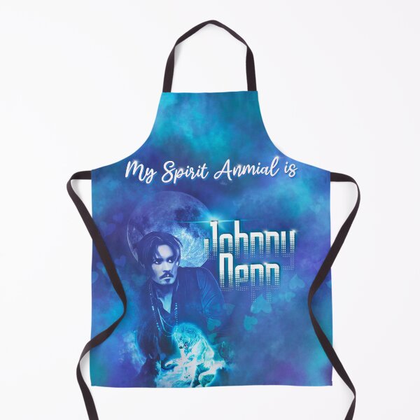 Item preview, My Spirit Animal is Johnny Depp quote with full moon and wolves designed and sold by MunsyArt.