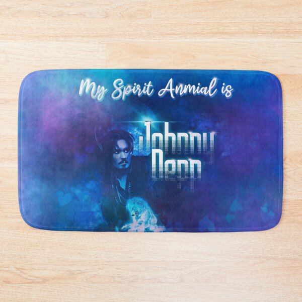 Item preview, My Spirit Animal is Johnny Depp quote with full moon and wolves designed and sold by MunsyArt.
