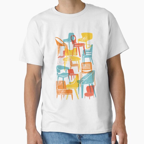 Item preview, Mid-Century Modern Chairs in Overlapping Bright colors designed and sold by moosemtndesign.