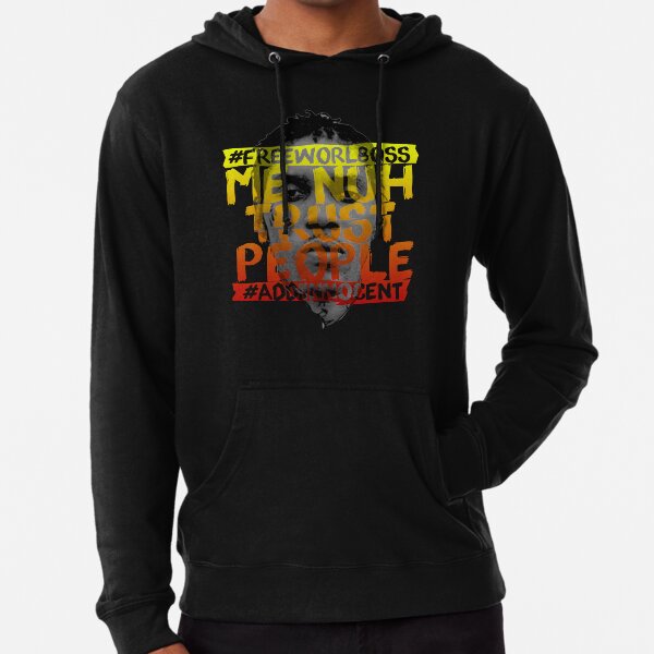 NUH TRUST PERSONAS #FREEWORLBOSS (AMARILLO-ROJO) Sudadera ligera con capucha