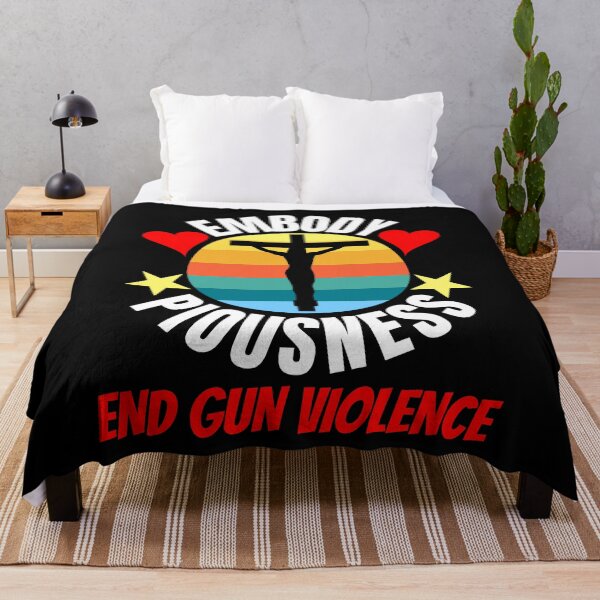 Item preview, End Gun Violence Embody Piousness Retro Sunset Christian Cross Religious designed and sold by epicthoughts.
