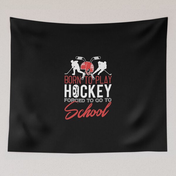 Item preview, Born To Play Hockey Forced To Go To School Sticker designed and sold by dianesandraon.