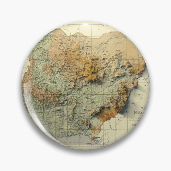 Item preview, 1961 Nigeria Relief Map 3D digitally-rendered designed and sold by ThinkAboutMaps.