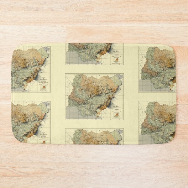 Item preview, 1961 Nigeria Relief Map 3D digitally-rendered designed and sold by ThinkAboutMaps.