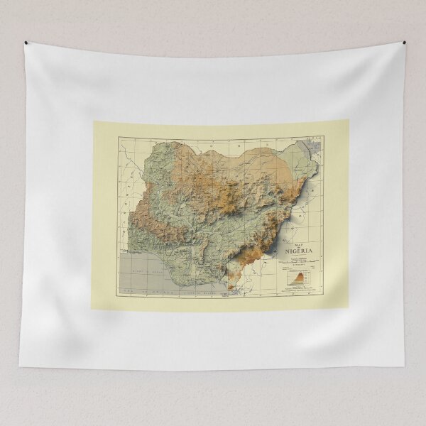 Item preview, 1961 Nigeria Relief Map 3D digitally-rendered designed and sold by ThinkAboutMaps.