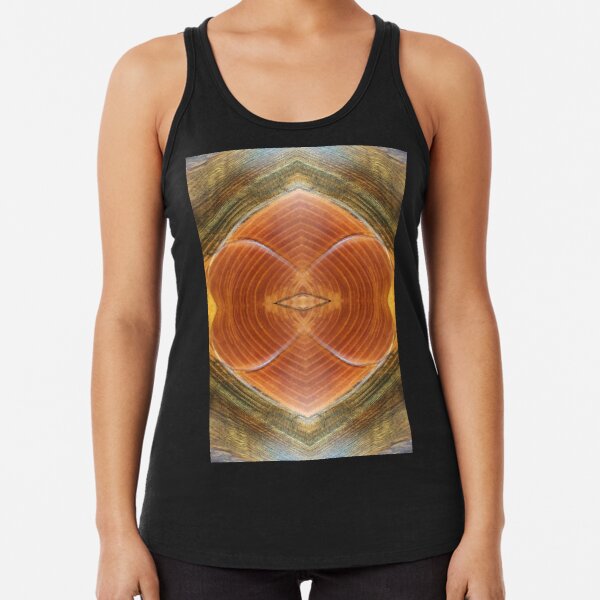 Wood Grain with Heart by Adelaide Artist Avril Thomas Racerback Tank Top