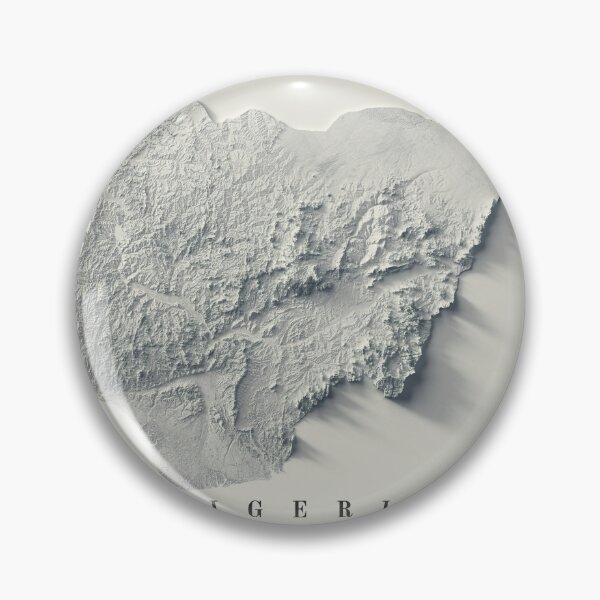 Item preview, Nigeria Shaded Relief Map 3D digitally-rendered designed and sold by ThinkAboutMaps.