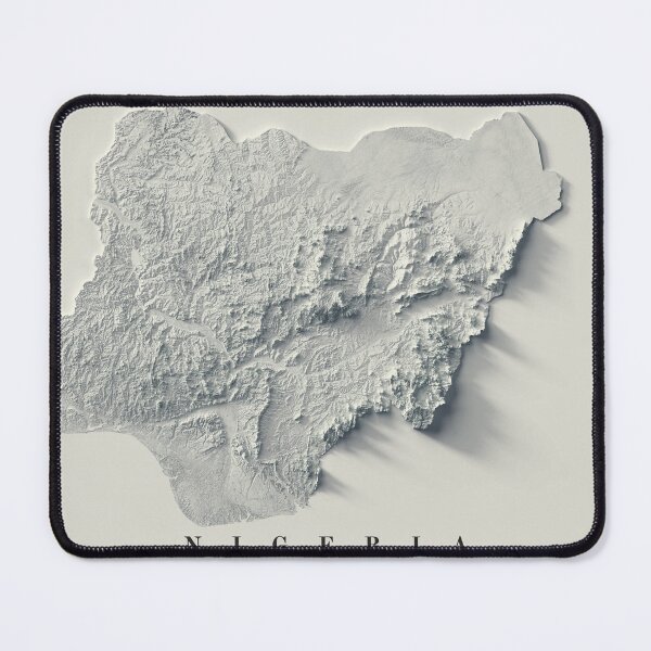 Item preview, Nigeria Shaded Relief Map 3D digitally-rendered designed and sold by ThinkAboutMaps.