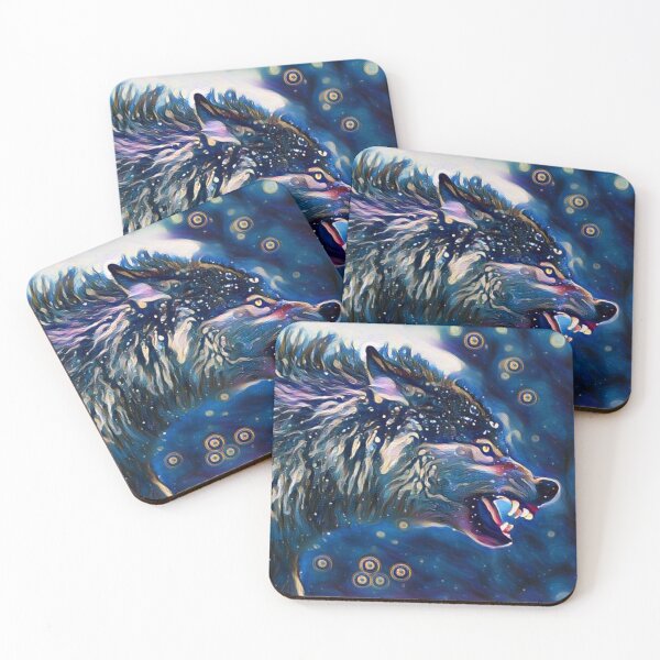 Item preview, Wolf painting - dreamscape designed and sold by wildlifezen.