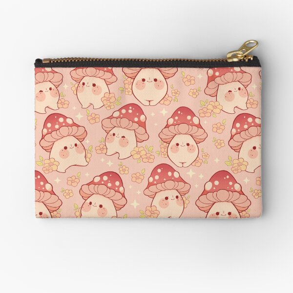 Item preview, Pink mushrooms and flowers pattern designed and sold by Rihnlin.