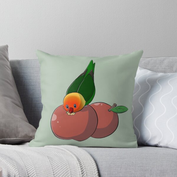 Item preview, Fischers lovebird eating red apple designed and sold by Lovebirbs.