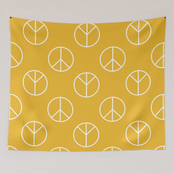 Item preview, Yellow Peace Sign 70s Pattern designed and sold by Creations-By-Em.