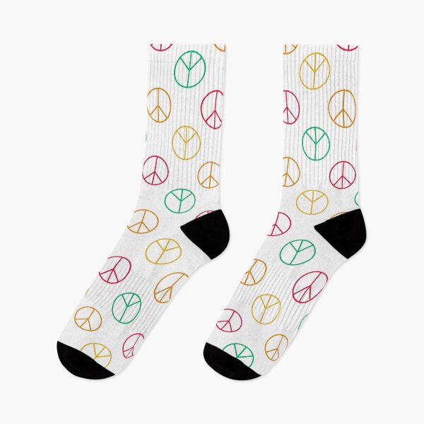 Item preview, Rainbow Peace Sign 70s Pattern designed and sold by Creations-By-Em.