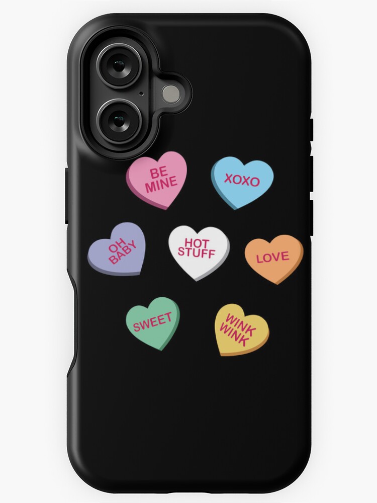 Thumbnail 1 von 4, iPhone-Hülle, Männer Frauen Kinder Valentinstag Conversation Candy Hearts designt und verkauft von aqualiontees.
