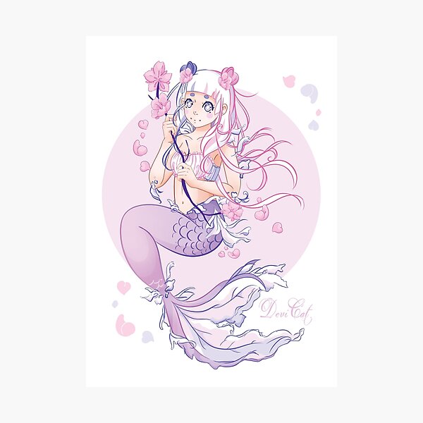 Item preview, CandiCat Mermaid Girl • 2022 designed and sold by Devi Cat.